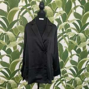 Double Breasted satin blazer style blouse